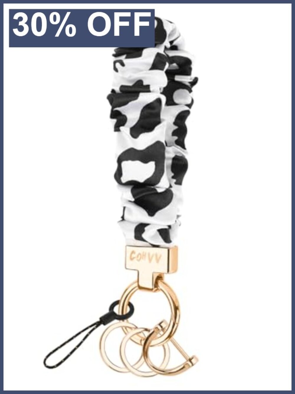 Scrunchie Keychain Wristlet for Women Stretchy Car Key Holder Hands-Free